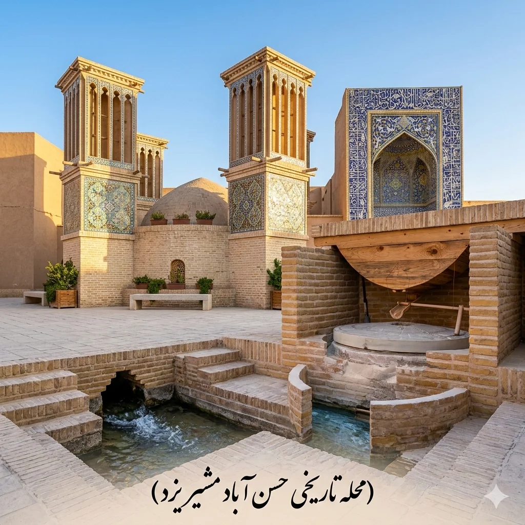 آسیاب آبی و قنات محله حسن‌آباد مشیر یزد